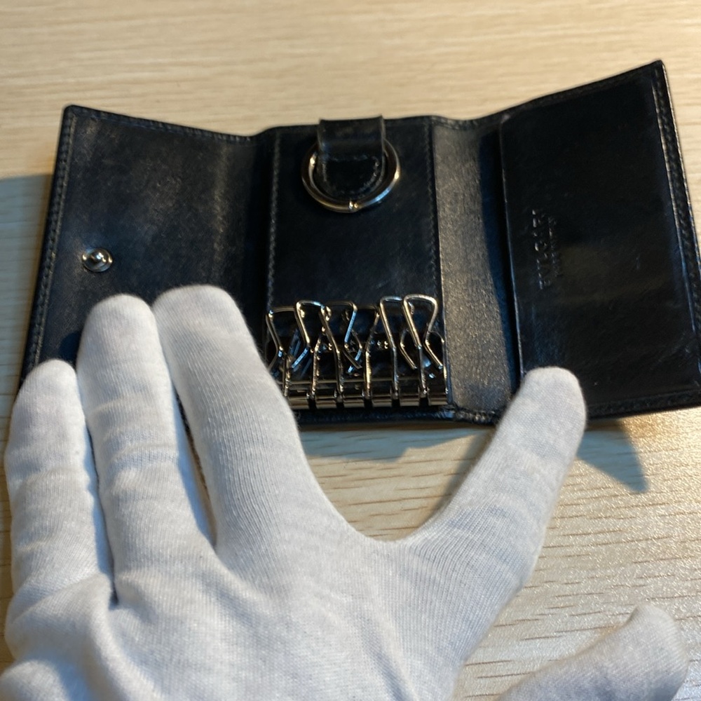 Bvlgari Black Leather Vintage key case/2 card holder - Picture 7 of 11